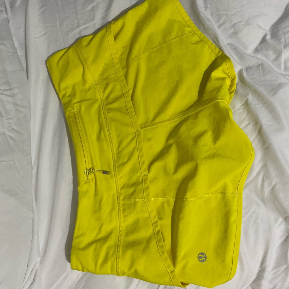 Yellow lululemon shorts